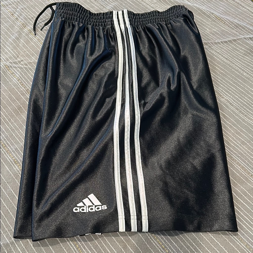 adidas Black Shorts with White Logo Trim